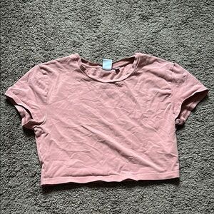 Aritzia TNA Pink Short Sleeve Crop T-Shirt
